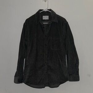 Dark Green Corduroy Button Down Shirt